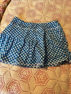 Lilly Pulitzer Blue and White Gingham tennis skirt